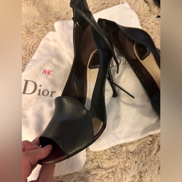 Dior black leather heels, size 9. Used - Picture 3 of 5